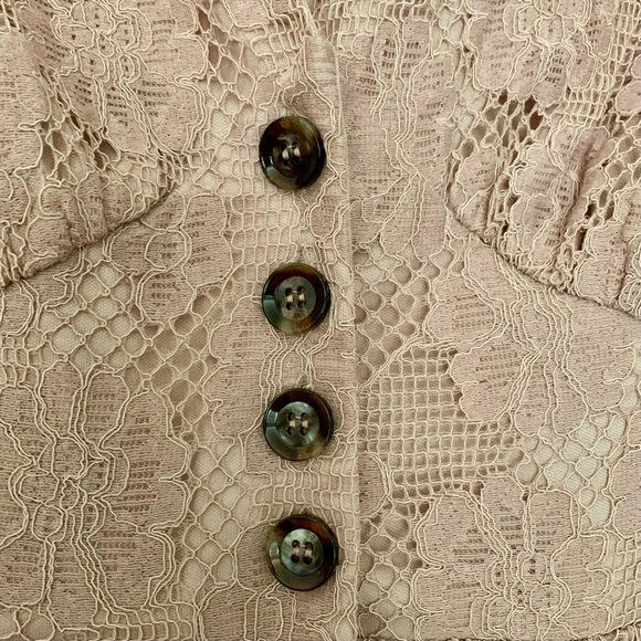 Lace Button-Front Midi Dress, Light Pink, Size Small - Picture 7 of 12